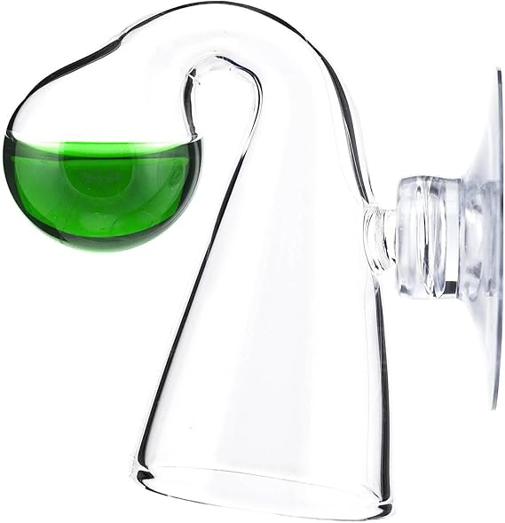 NilocG Aquatics Glass CO2 Drop Checker CO2 Monitor Kit for Aquarium Tank Functional and Reliable Transparent Drop Checker, 4dkh/pH Reagent Solution and Suction Cup