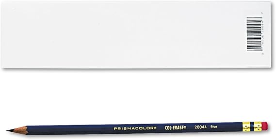 Prismacolor Col-Erase Erasable Colored Pencil w/Eraser, Blue Lead, 12 Count