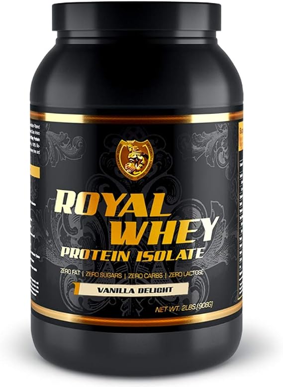 RSN Royal 100% Isolate Protein Powder | 27g Protein Isolate | 0 Sugar | 1g Carbs | 2 lbs | 30 Servings | Vanilla