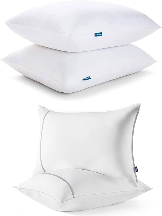 Bedsure 2 pcs Soft Pillows & 2 pcs Hotel Pillows