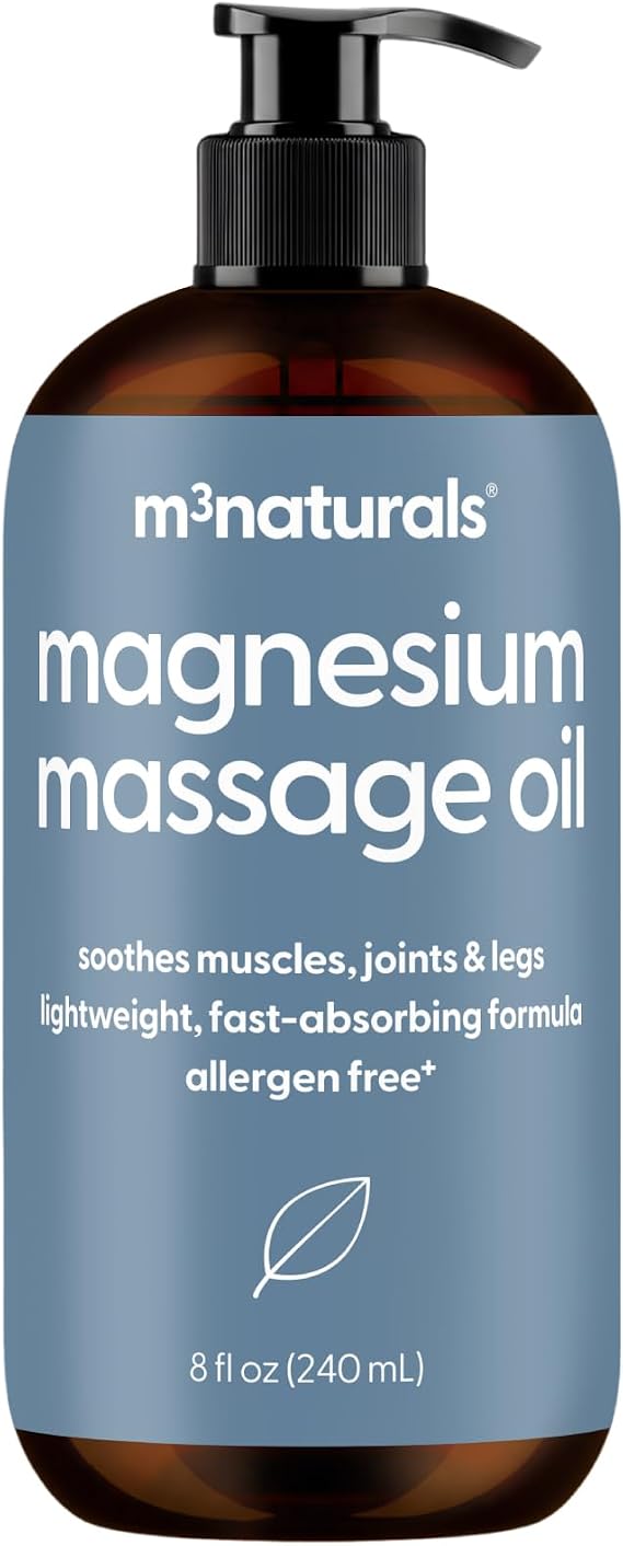 Magnesium Massage Oil for Sore Muscles & Leg Cramps 8 fl oz by M3