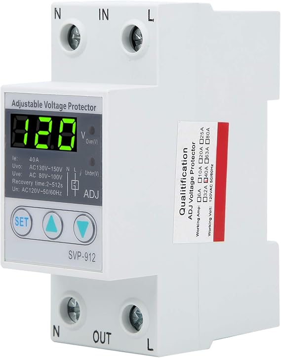 LiebeWH Voltage Protector Undervoltage Auto Reset Adjustable 120VAC for Refrigerator Freezer Home Appliance