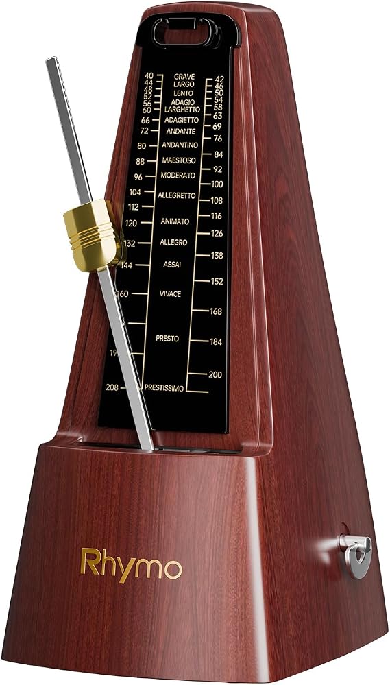 Mechanical Metronome for Guitar, Piano & Violin, 40-208 BPM with 4 Beat Modes (2/4, 3/4, 4/4, 6/8), Classic Wind-Up Design, Loud Clear Tempo for Beginners, Musical Instrument Accessories