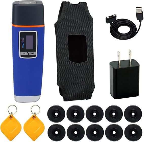 JWM Fingerprint Guard Patrol System for Hotel, Logistics, Warehousing, 125kHz RFID Guard Tour Wand with Flashlight, Voice Prompt, Free Multilingual Software Available