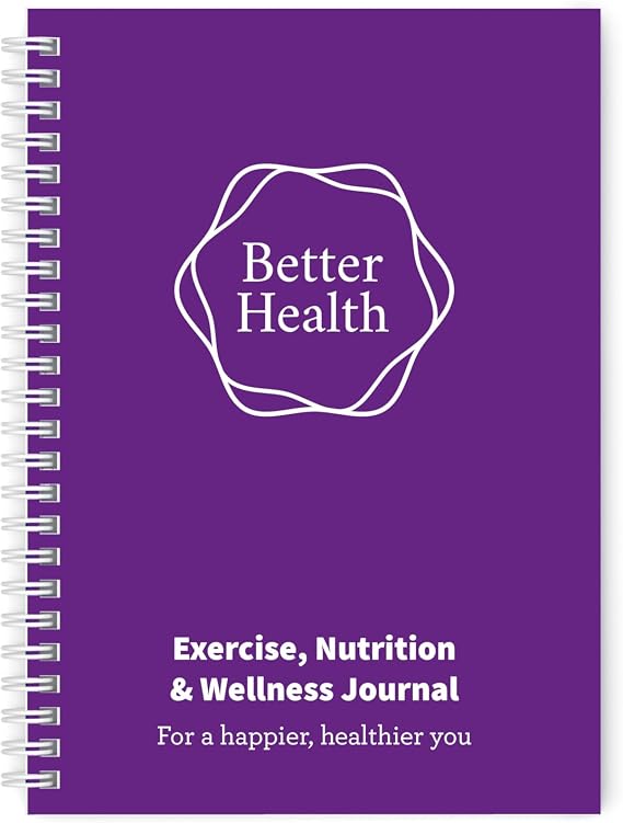 Better Health - Exercise, Nutrition & Wellness Journal - Stay healthy with our handy, simple tracking charts - A5 size with 104 undated pages - For A Happier, Healthier Life (Purple)