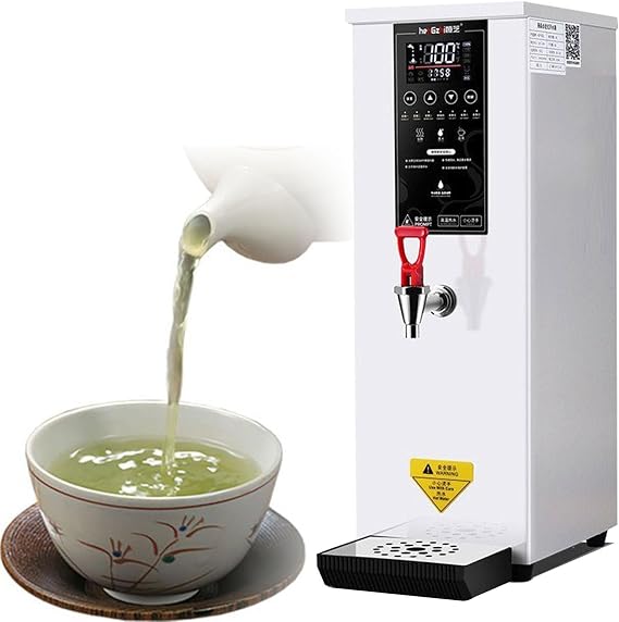 Hot Water Dispenser, 1000W Commercial Hot Water Boiler, 60L/H Large Hot Beverage Dispenser with 304 Stainless Steel Inner, HD LED Screen for Hotels, Restaurants, Bars White