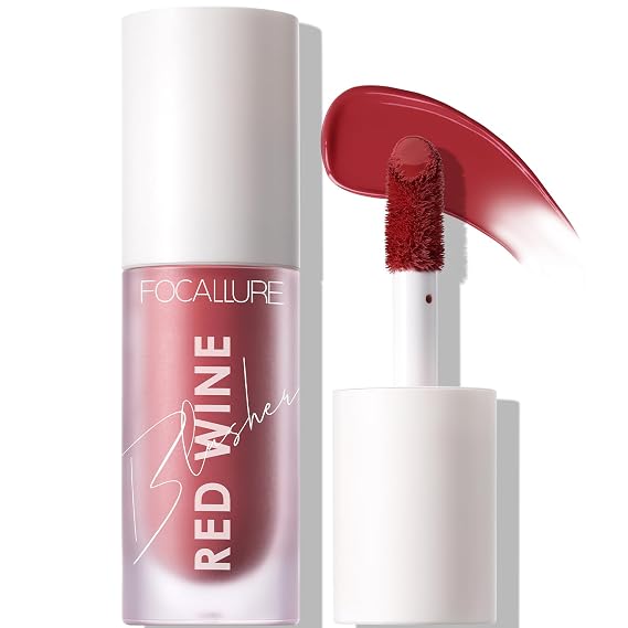 FOCALLURE Lightweight Liquid Blush, Blendable, Longwear Cheek Tint-Wine Red