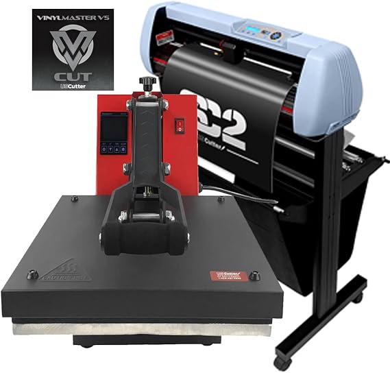 USCutter 34" SC2 Vinyl Cutter + 15" x 15" Heat Press for Sign Making and Apparel Decoration
