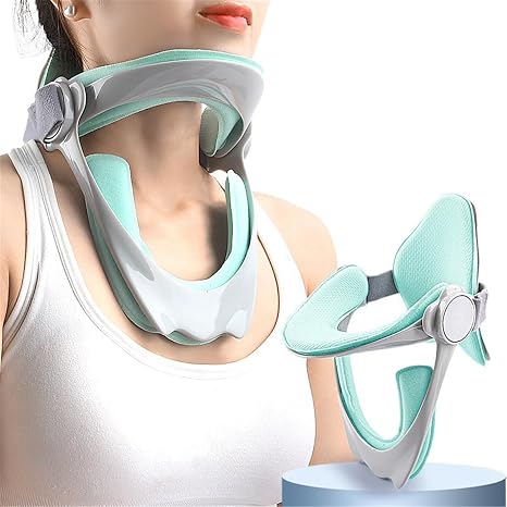 360°Adjustable Neck Brace for Posture Correction, Soft Traction Device Neck Stretcher Orthotic Corrector, for Forward Head Posture Correction, Cervical Spine Pressure Relief