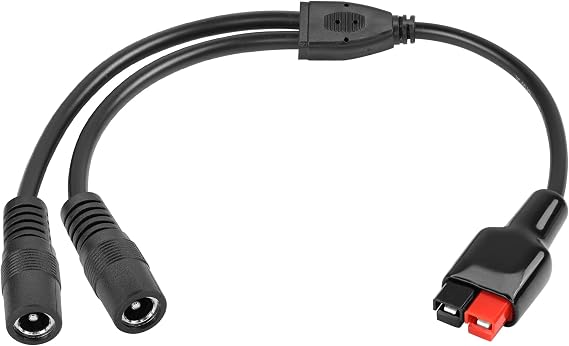 Solar Panel Connector to DC Y Splitter Cable, Dual DC 5.5mm x 2.1mm Female Jack,for Solar Panel RV Portable Power Station Solar Generator 18 AWG Wire 1ft/0.3m (Female)
