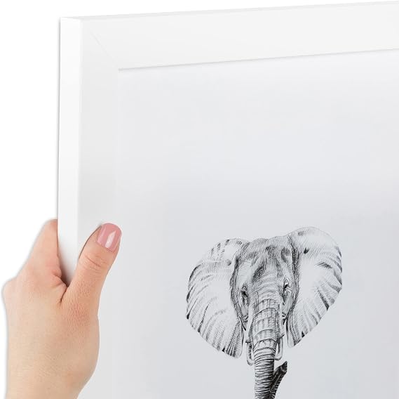 ArtToFrames 24x32 Inch White Picture Frame, This 1.2500 Inch Custom Poster Frame is White -  with Acrylic and Corrugated Backing (2WOMFRBW26074-24x32)