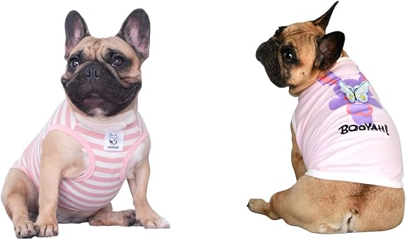 iChoue Pink Stripe Tank and Dog Easter Shirt - M