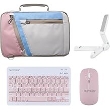 Microcase Apple iPad Pro 11 2025 ile Uyumlu Tablet Çanta+Türkçe Bluetooth Klavye +Mouse+ Standı - Pembe AL4382
