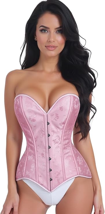 Daisy corsets Women's Daisy Corsets Womens Lt Brocade Overbust Corset Top Cincher W/Busk Closure