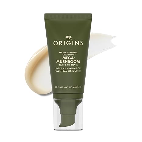 Origins Mega-Mushroom Hydra Burst Lightweight Moisturizer | Reduces Visible Redness | With Niacinamide & Reishi Mushroom, 1.7 Fl Oz