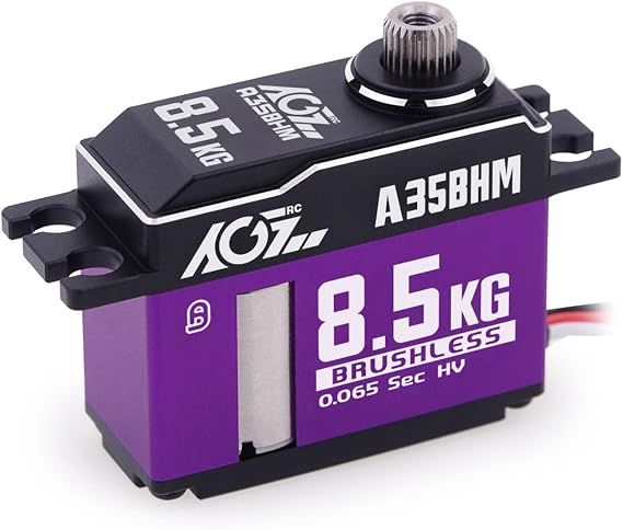 AGFRC 8.5KG Digital RC Steering-Servo-Motor - 0.065Sec High Speed Brushless HV Full CNC Case Titanium Gear Servo for 1/10 1/12 RC Car (A35BHM)