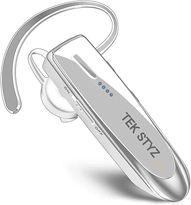 Bluetooth 5.3 Headset Compatible with Apple iPhone 15 Wireless Earpiece, IPX5 Waterproof, Dual Microphones, Noise Reduction, 60 Days Standby  22Hrs HD Talk Time!