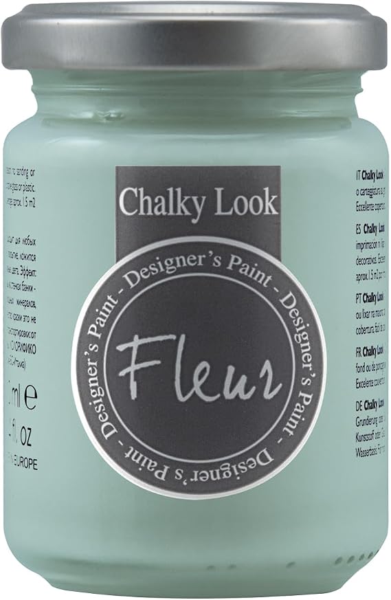 Fleur Chalky Look Paint - Cape Town Blue, 4.4 oz jar