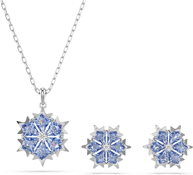 Swarovski Magic set, Snowflake, Blue, Rhodium finish