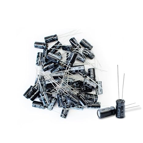 50 Pcs Electrolytic Capacitor 220uF 25V Aluminum Radial Electrolytic Capacitors