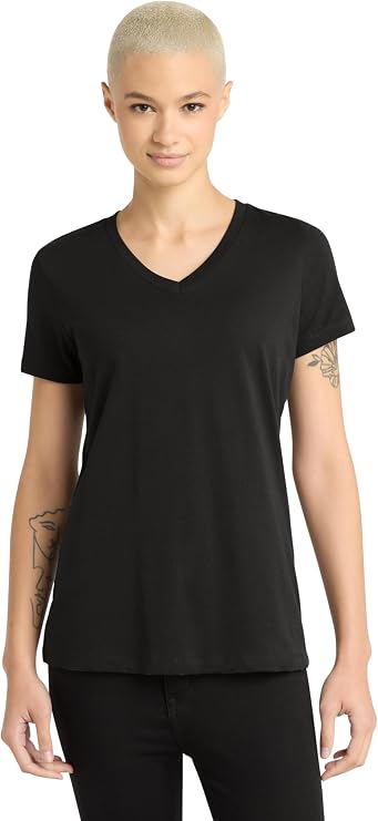 District Women's Perfect Weight V-Neck Tee - Stylish Casual Short Sleeve T-Shirt, Soft Cotton