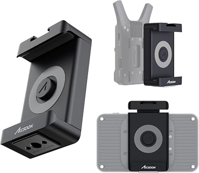 Accsoon Phone Clamp, Adjustable Smartphone Clip SeeMoSee.Mo proSeeMo 4K, Prefessional 14  Phone Clip Holder Flash Hot Shoe Screw Adapter-Mini Design
