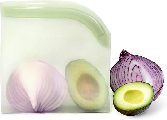 Lotus Reusable Silicone Food Storage Bags BPA-Free, Microwave & Dishwasher Safe, Leak-Proof Zip Lock Silicone Bags for Freezer, Multi Purpose Food Storage Bag with Flat Base Design for Meal Prep