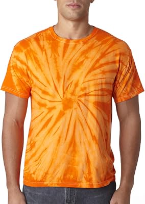 Tie-Dyed Tie-Dye CD101 Adult 5.4 Oz, 100% Cotton T-Shirt Spider Spider Orange 4XL