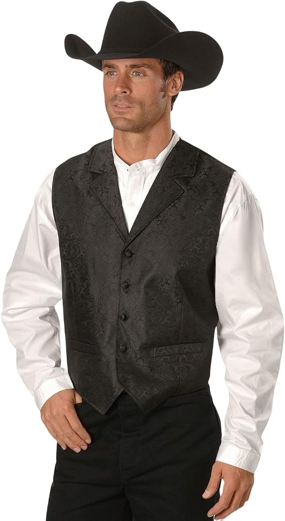 Scully Black Classic Paisley Men's Vest RW093