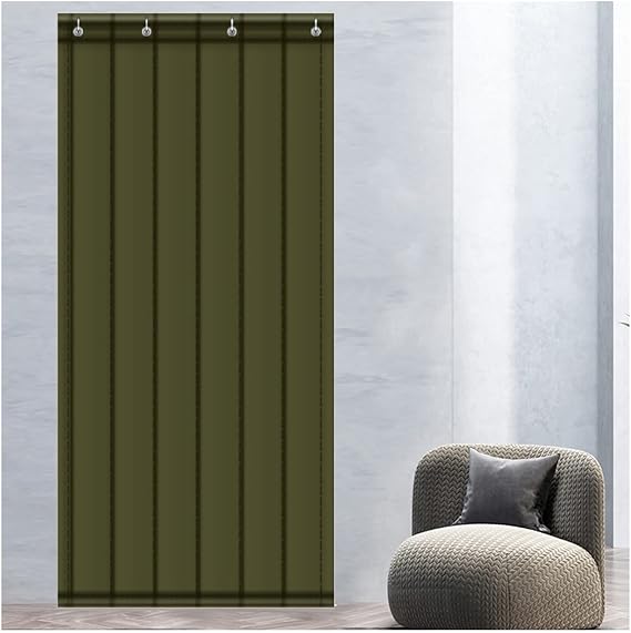 Thermal Protection Door Curtain with Window Warm Insulation Cold Blockout Front Door Panel Water Proof Windproof(A,85x200cm)