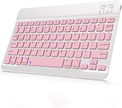 Bluetooth Keyboard Compatible with iPad 10th Generation, Rechargeable Portable 10 inch Wireless Keyboard for iPhone, iPad mini, Samsung Tablets Keyboards Ultra-Slim, Travel Office Computer Accessories
