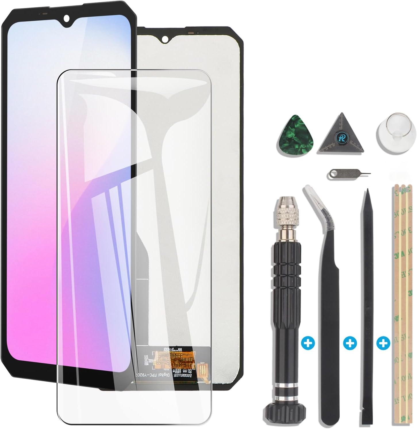 RongZy Screen Replacement for OUKITEL G1 LCD Touch Screen Internal Digitizer for WP28S WP28E WP36 Pro Display Replacement Assembly with Tools Kit（With Black)
