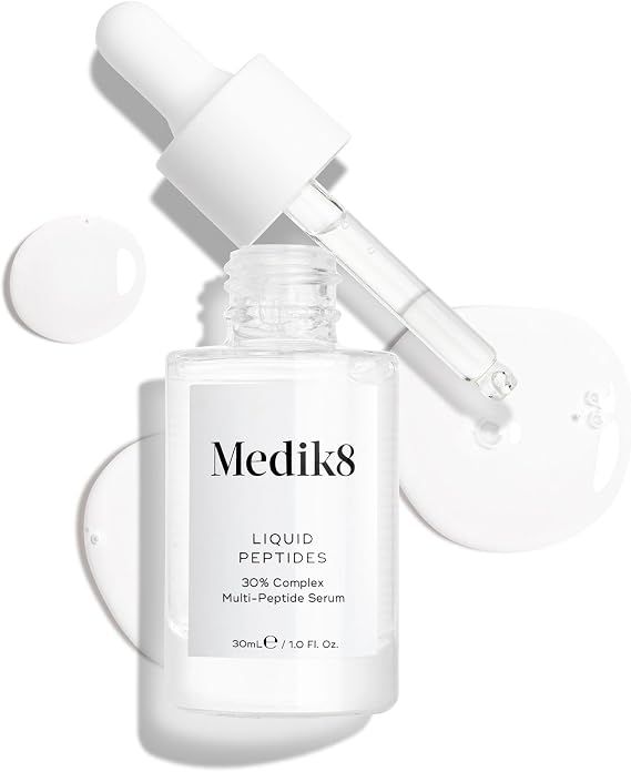Medik8 Liquid Peptides, 30% Multi-Peptide Age-Defying Serum - 30ml | 30% Multi-Peptide Age-Defying Serum, Drone-Targeted Technology Smooths & Plumps Wrinkles, Supports Collagen Producing Cells