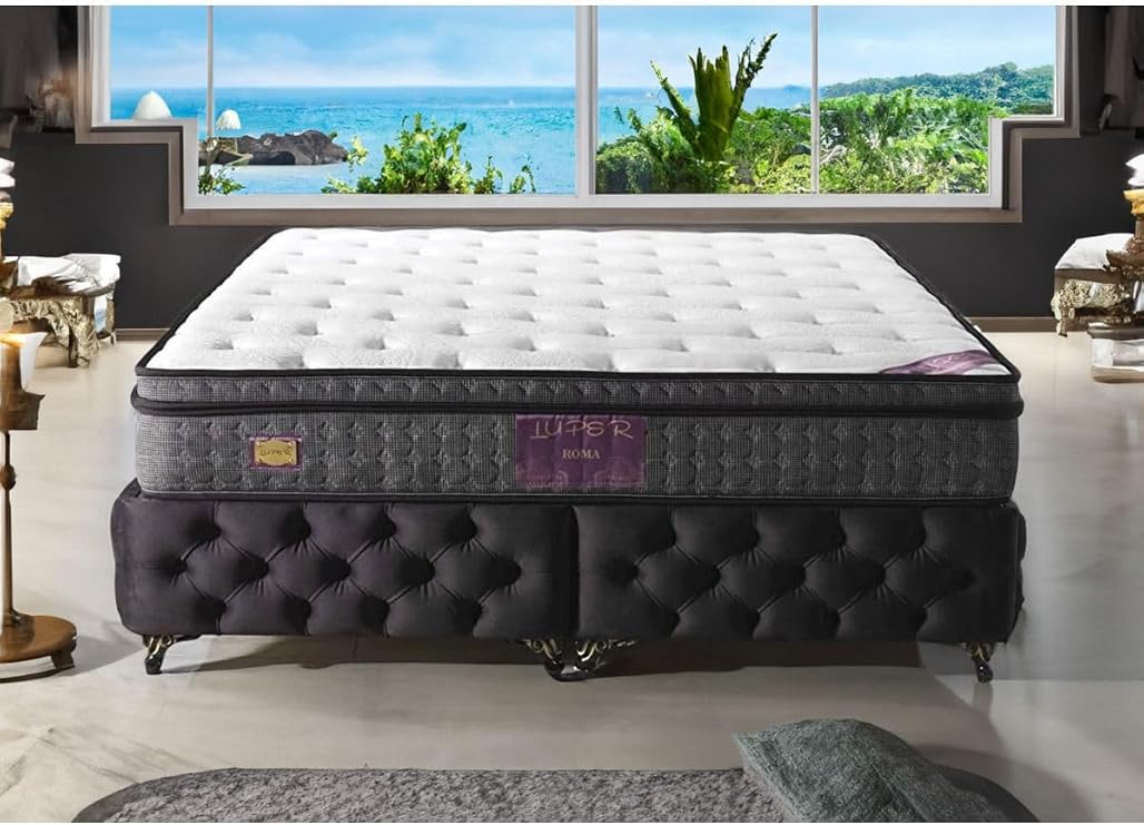LUPER Roma Couple Wick Full Ortopedik Deluxe Yaylı Yatak BEYAZ 150 x 200
