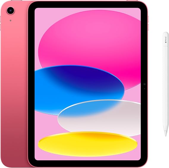 Apple iPad 11-inch: A16 chip, 11-inch Model, Liquid Retina Display, 512GB, Wi-Fi 6, 12MP Front/12MP Back Camera, Touch ID, All-Day Battery Life Pink with Apple Pencil (USB-C)