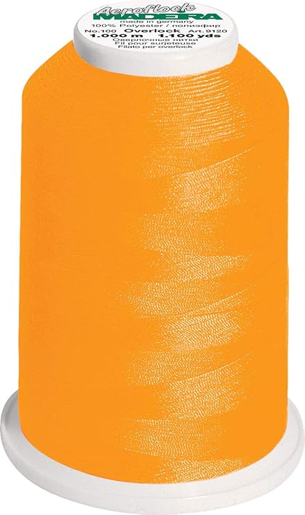 Madeira M9120-8821 Polyester Overlock Thread, 8821 Ecru/Yellow, 1000 m
