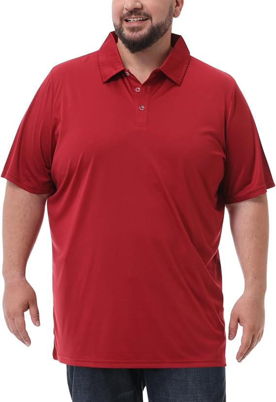 Men's Big and Tall Polo Shirts UPF 50+ Casual Work Quick Dry Golf Shirt
