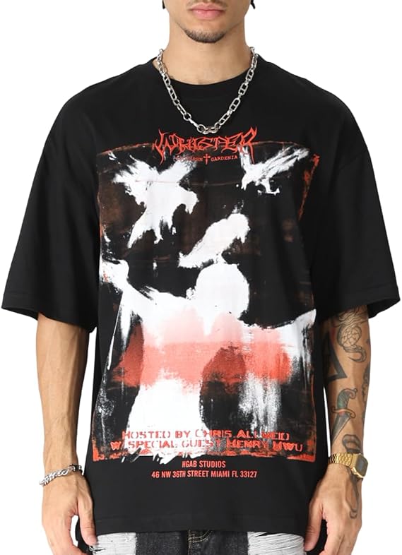 Streetwear T-Shirts Heavyweight Graphic Tees for Men - Oversized, Artistic, and Versatile
