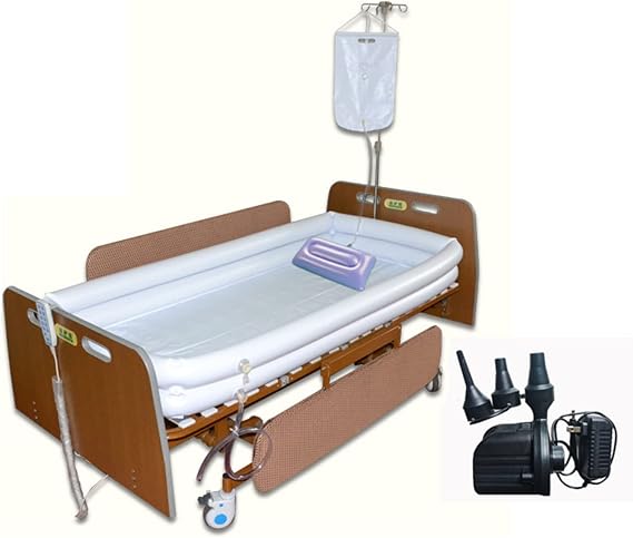 Bedridden Inflatable Shower Bathtub System, with Water Bag & Electric Air Pump, Bathing in Bed Assist Aid for Bedridden Elderly Disabled Pregnancy