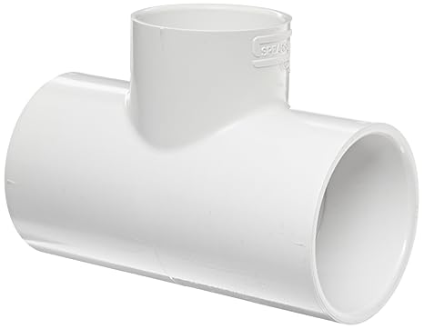 Spears 401 Series PVC Pipe Fitting, Tee, Schedule 40, White, 2-1/2" x 1" Socket