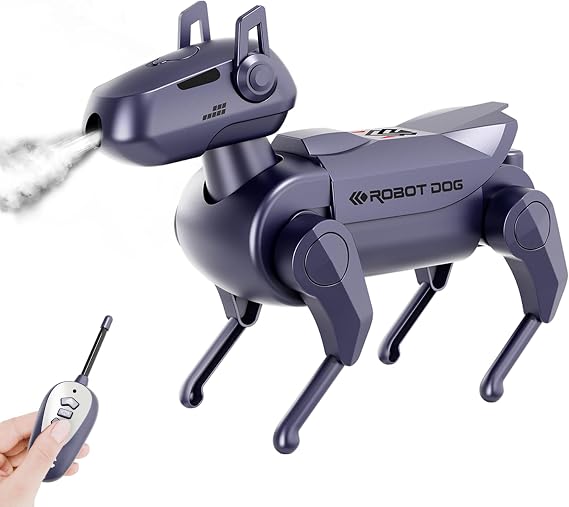 GAIETYDIY Remote Control Robot Dog Toy, Spray, Dancing and Walking RC Robotic Dog, DIY Your Own Mini Pet Dogs, Futuristic Design Robot Toy, Suitable for All Ages, Including Kids, Boys, Girls, Purple