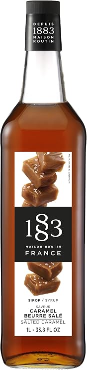 1883 Maison Routin Premium Salted Caramel Syrup, 1 Litre Glass Bottle