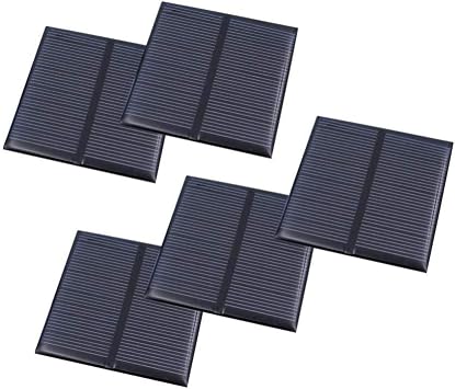 Treedix 5pcs 5.5V 0.6W Polysilicon Solar Panel Glue Solar Cell Battery Charger DIY Solar Product Mini Small Solar Panel Module Kit Polycrystalline Silicon Encapsulated in Waterproof Resin (0.6W)