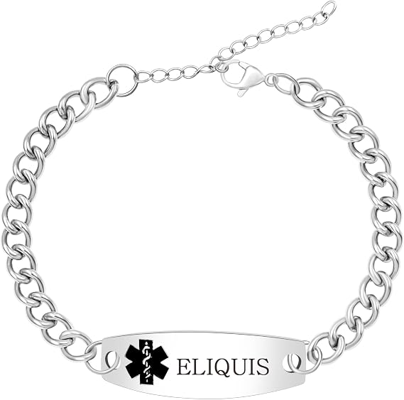 Platinum Plated Cuban Link Medical Alert Bracelet - Durable Stainless Steel Design for Everyday Wear YA5948