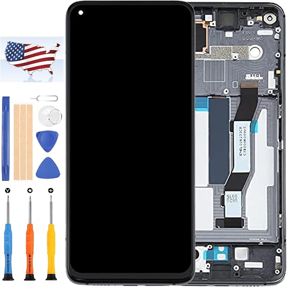 Screen Replacement for Xiaomi Mi 10T 5G/Mi 10T Pro 5G/Redmi K30S/M2007J3SC M2007J3SY Phone LCD Display Touch Glass Panel Full Digitizer Assembly Kit with Frame + Repair Tools (Black)