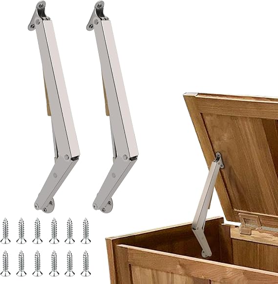 HBL' 2 Pack 20KG Gas Strut Spring Hinges for Heavy Toy Box Lid to Keep Stay