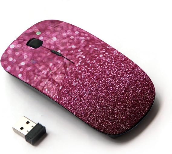 KOOLmouse [ Optical 2.4G Wireless Mouse ] [ Glitter Pink Purple Bling Sand Reflective ]