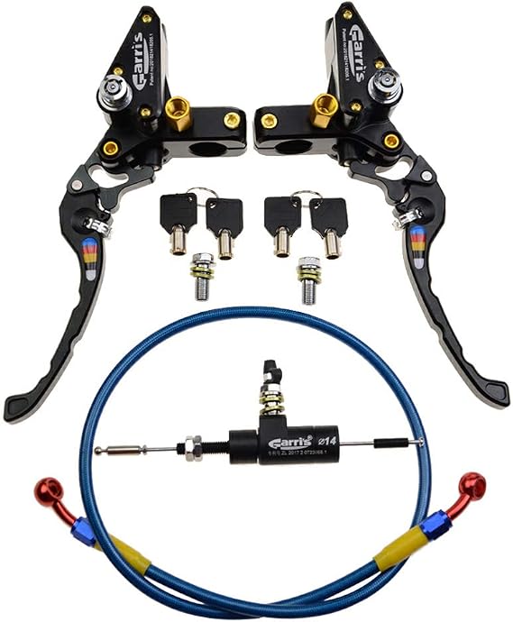 GOOFIT 22mm CNC Motorcycle Hydraulic Clutch Brake Pump Master Cylinder Lever Adjustable Universal for Motorcycle Pocket Dirt Bike ATV 125cc -250cc Vertical Off Road Scooter Black