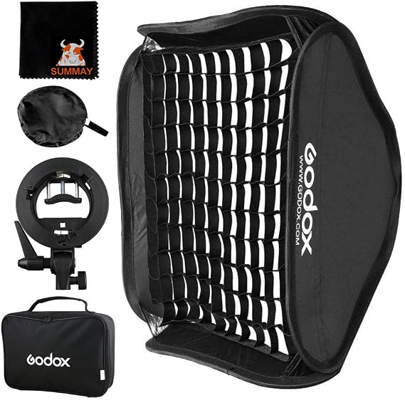 GODOX 32"x32" 80x80cm Portable Collapsible Grid Softbox with S-Type Bracket Bowens Mount Holder for Camera Photography Flash Speedlight