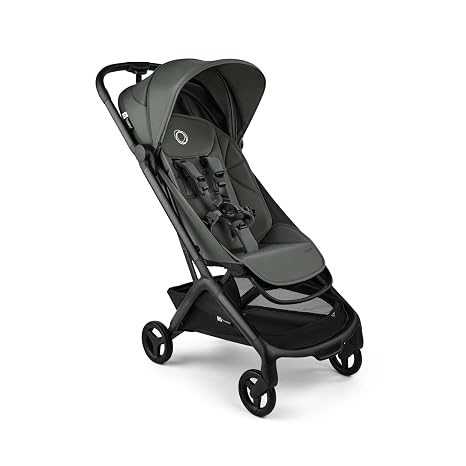 Bugaboo Butterfly 2 Travel Stroller Lightweight and Compact Carry-on Size Foldable Travel Pram with Reclining Function One Handed Foldable Large Base Basket from 6 Months to 4 Years Forest Green